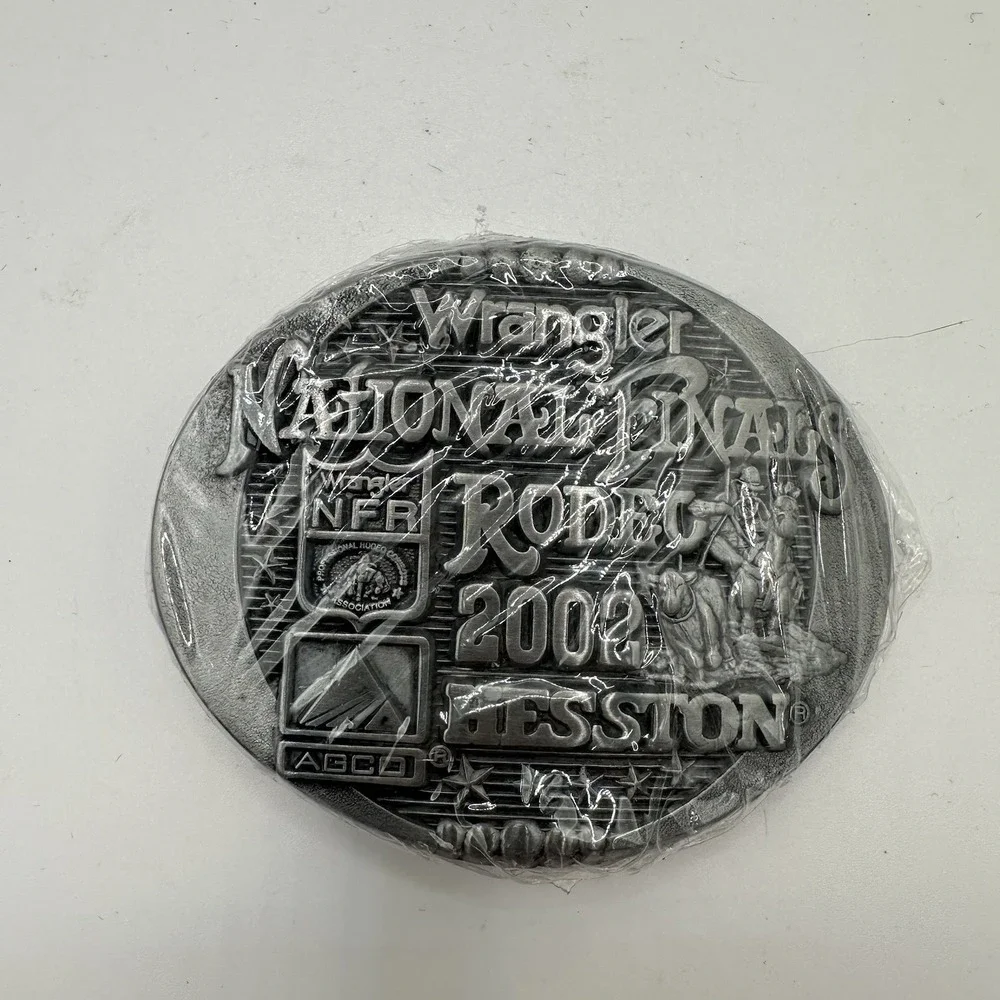 VTG New 2002 Hesston Wrangler National Finals Rodeo NFR - Youth Size Belt Buckle